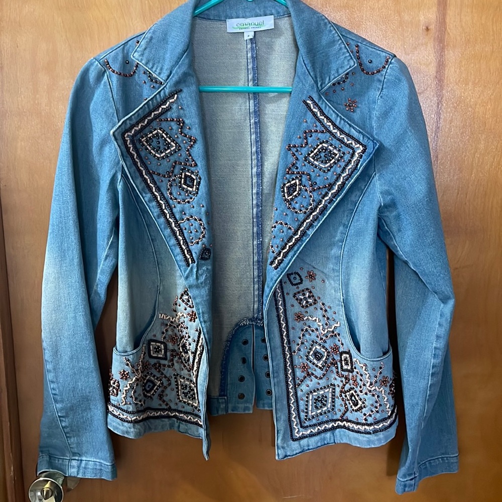 Emanuel beaded denim jacket